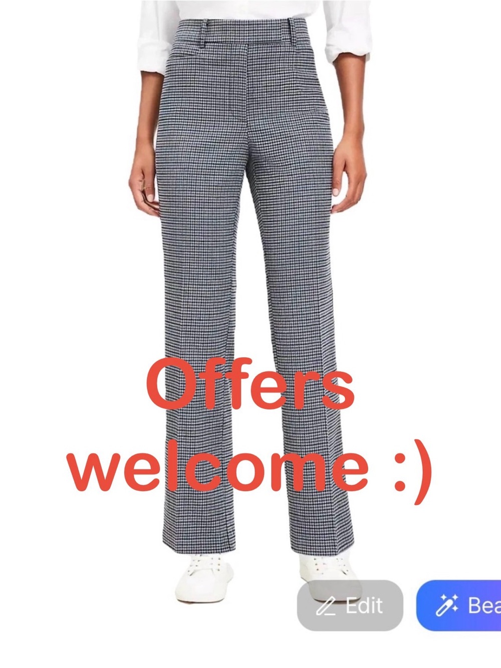 LOFT Houndstooth Trousers